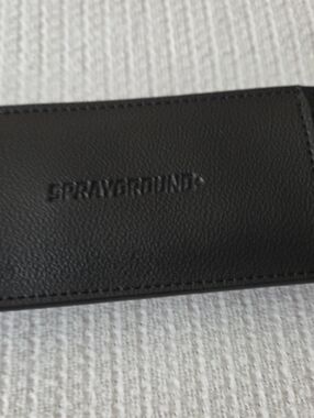 Sprayground Black Embossed Leather Card Sleeve